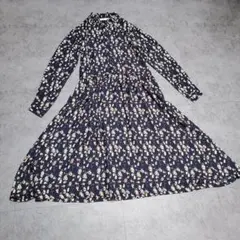 花柄ワンピース 柄ワンピース 総柄ワンピース レトロワンピース Lサイズ