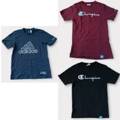 【3枚セット】Champion & adidas メンズ Tシャツ L/Mサイズ