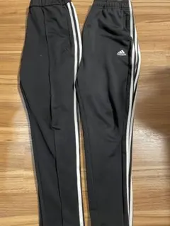 adidas ブラックジャージパンツ サイドストライプ 2本セット