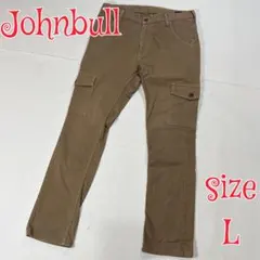 Johnbull ジョンブル 細身　ストレッチカーゴデニムパンツ ベージュ L