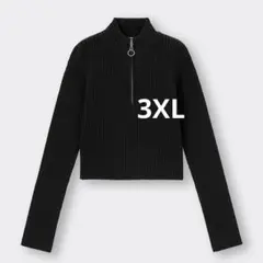 GU リブハーフジップセーター BLACK 3XL