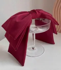 ♡リボンヘアアクセサリー赤バレッタ♡