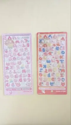 ボンボンドロップシール マイメロディ、ハローキティ アルファベットシールセット