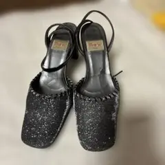 Marie femme サンダル ラメ ブラック ストラップのサムネイル