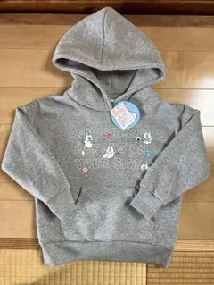 新品タグ付き　キッズフード付きトレーナー　んぽちゃむ