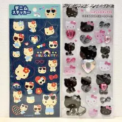 キラキララインストーンシール ゼブラ デニムステッカー 日焼けキティ サンリオ