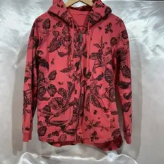 nikita花柄コーラルレッドフルジップパーカー