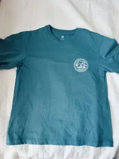 UNIQLO 青 Tシャツ 140サイズ ロゴ入り
