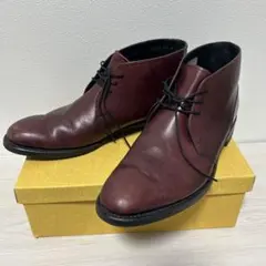 PIERRE HARDY ウイングチップ レザーブーツ 43 ボルドー 箱付美品 