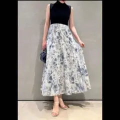 SNIDEL 【WEB限定】ニットドッキングプリントワンピース