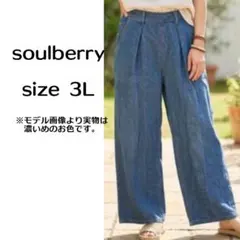 soulberryソウルベリーゆったりワイドパンツ サイドボタン　3Lのサムネイル