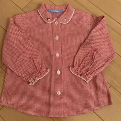 ファミリア　赤白チェック　ブラウス　90cm