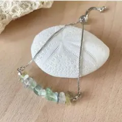 フローライト 蛍石 天然石ブレスレット サージカルステンレス アレルギー対応