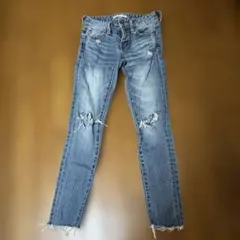 ブルーダメージスキニーデニム