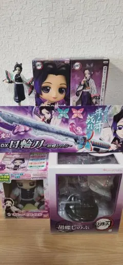 鬼滅の刃　胡蝶しのぶ フィギュア、ぬいぐるみ、DX日輪刀等セット売り