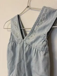 プティマインベビーデニムロンパースオーバーオールサイズ80