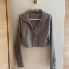 ZARA クロップドジャケット 千鳥柄