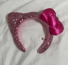 猫耳ピンクカチューシャ スパンコール