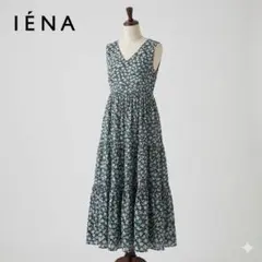 IENA イエナ 花柄 ティアード マキシワンピース ノースリーブ 38 M