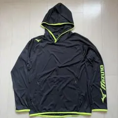 Mizuno ミズノウォームアップフーディ L 黒/ライム