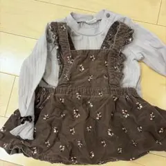 キッズ コーデュロイ ジャンパースカート トップス セット