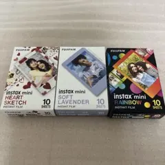 チェキフィルム instax 30枚 ラベンダー・レインボー ・ハート新品未開封