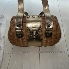 kate spade かごバッグ ゴールドとブラウン
