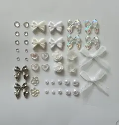 ネイルパーツ　リボン　バラ　ハート　ストーン