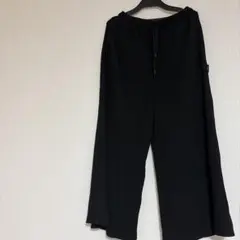 AZUL リブワイドパンツ ブラック