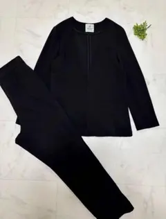 Sサイズ　ナノユニバース　ノーカラージャケット＆パンツ　黒　ストレッチ