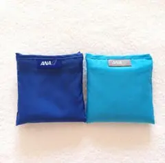 【新品・未使用】ANA 折りたたみエコバッグ 2点セット（ブルー系）