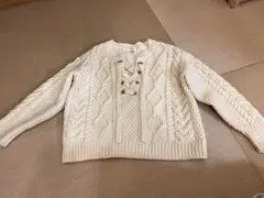 レースアップケーブルニット　Ungrid 白