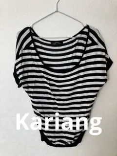 Kariang ボーダー柄 半袖Tシャツ S