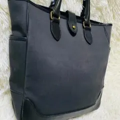 ポールスミス Paul Smith トートバッグ 大容量 A4 ブラック レザーのサムネイル