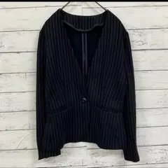 destyle ストライプ ジャケット M相当 ブラック✨レディース フォーマル