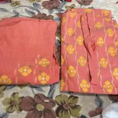 昭和レトロ 赤 花柄 着物 リメイク用 正絹