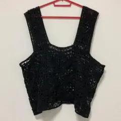 studio CLIP 黒　クロシェ　レース　ビスチェ