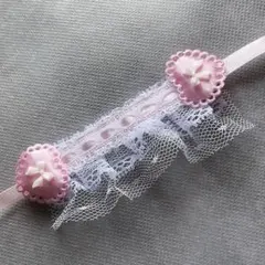 99 ぬいぐるみ用 ヘッドドレス 10cmぬい ピンク ハート リボン ぬい服