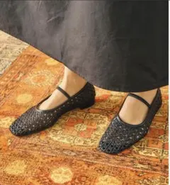 Oblada BRAID MARY JANE メッシュ ブラック 38のサムネイル