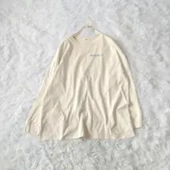WEGOウィゴー 長袖Tシャツカットソー FロンTバッグロゴコットンクリーム色のサムネイル