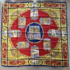 インドテイスト象・動物デザイン大判シルク100%大判スカーフ