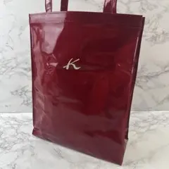 ほぼ未使用品 kitamura キタムラ ビニールコーティング トートバッグ 赤