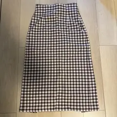 gu レースアップナローミディースカート(チェック)