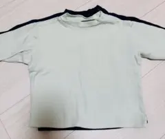 長袖カットソー 90cm ライトグリーン ネイビー　2枚セット