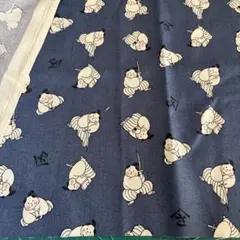 子ども侍 シーチング生地 和柄 侍柄　はぎれ