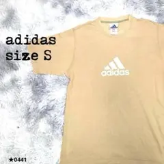 adidas アディダス ロゴTシャツ ベージュ系 S 0441★のサムネイル
