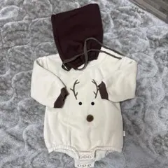 トナカイ　ロンパース　裏起毛