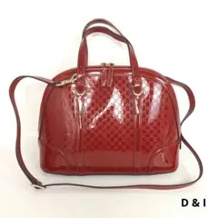 GUCCI グッチ マイクログッチシマ パテントレザー 2WAY ドームバッグ 