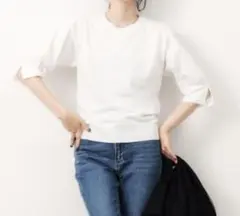 フハクスリーブドッキングニット【洗濯機洗い可/抗ピル】