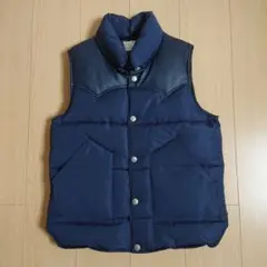 ダウンジャケット ベスト ネイビー カモ柄